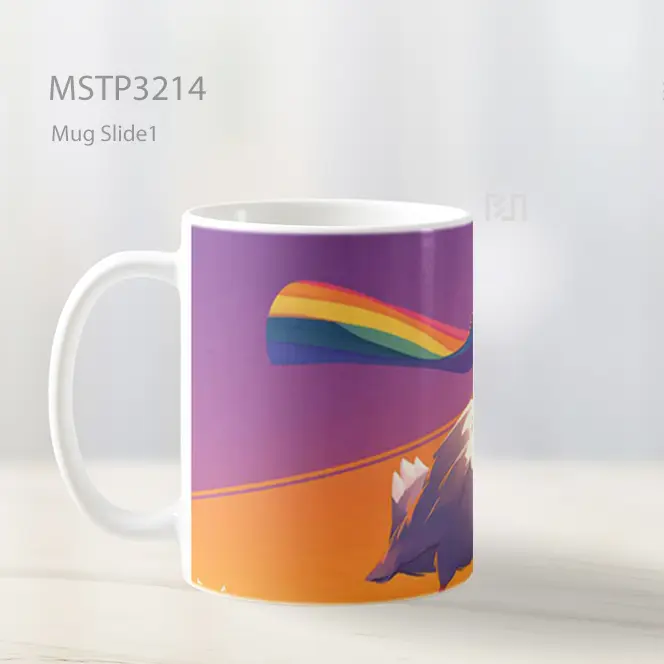 Angsa Membawa Bendera Pelangi Mug MSTP3214 - All-side / Desain