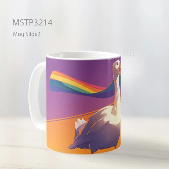 Angsa Membawa Bendera Pelangi Mug MSTP3214 - All-side / Desain