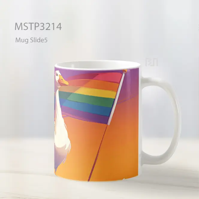 Angsa Membawa Bendera Pelangi Mug MSTP3214 - All-side / Desain