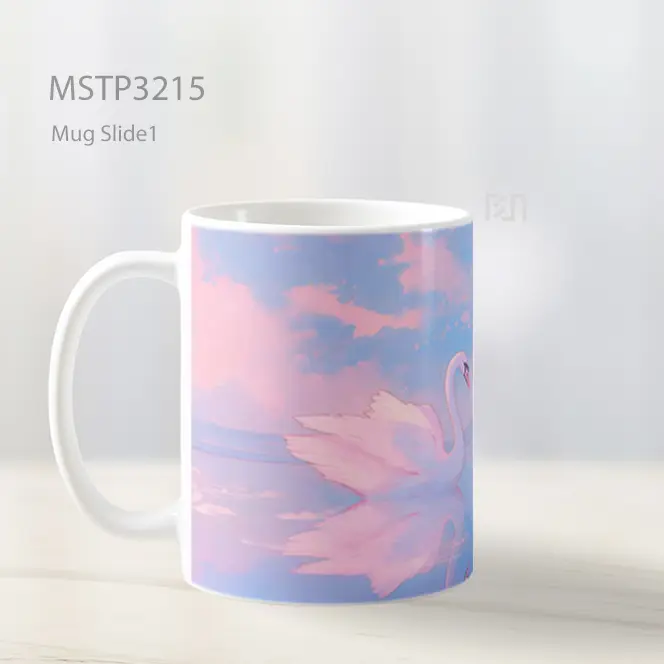 Angsa Putih Di Danau Pink Mug MSTP3215 - All-side / Desain