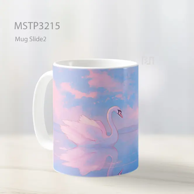 Angsa Putih Di Danau Pink Mug MSTP3215 - All-side / Desain
