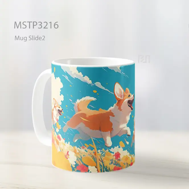 Anjing Bermain Di Padang Mug MSTP3216 - All-side / Desain