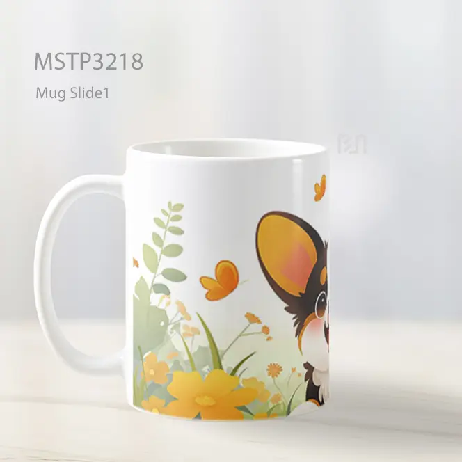 Anjing Corgi Ceria Mug MSTP3218 - All-side / Desain