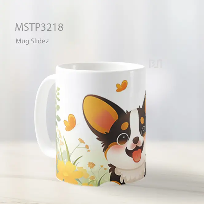 Anjing Corgi Ceria Mug MSTP3218 - All-side / Desain