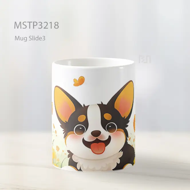 Anjing Corgi Ceria Mug MSTP3218 - All-side / Desain
