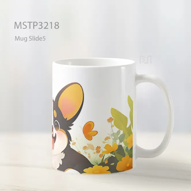 Anjing Corgi Ceria Mug MSTP3218 - All-side / Desain