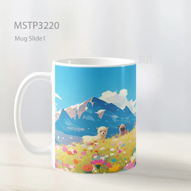 Anjing Ladang Bunga Mug MSTP3220 - All-side / Desain