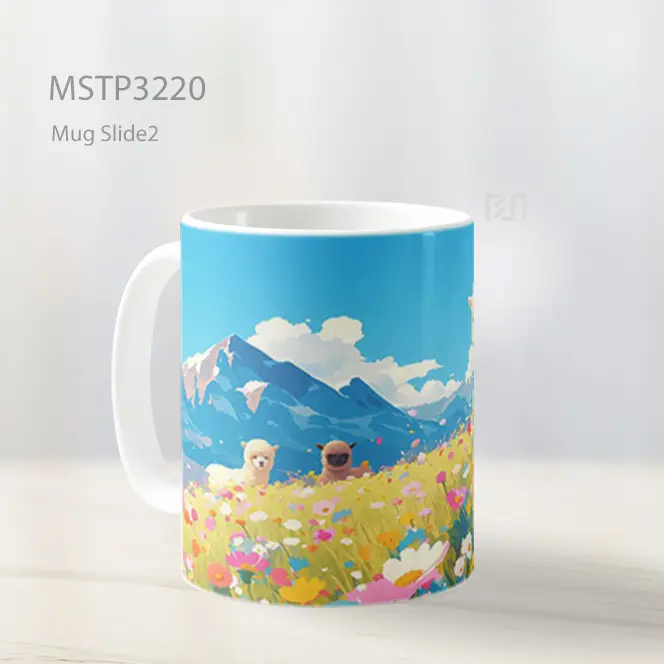 Anjing Ladang Bunga Mug MSTP3220 - All-side / Desain