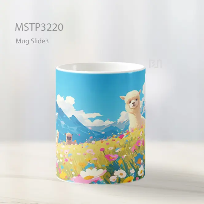 Anjing Ladang Bunga Mug MSTP3220 - All-side / Desain