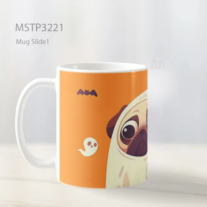 Anjing Pug Halloween Mug MSTP3221 - All-side / Desain