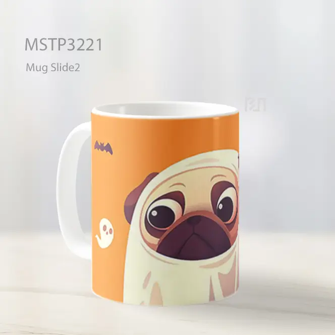 Anjing Pug Halloween Mug MSTP3221 - All-side / Desain