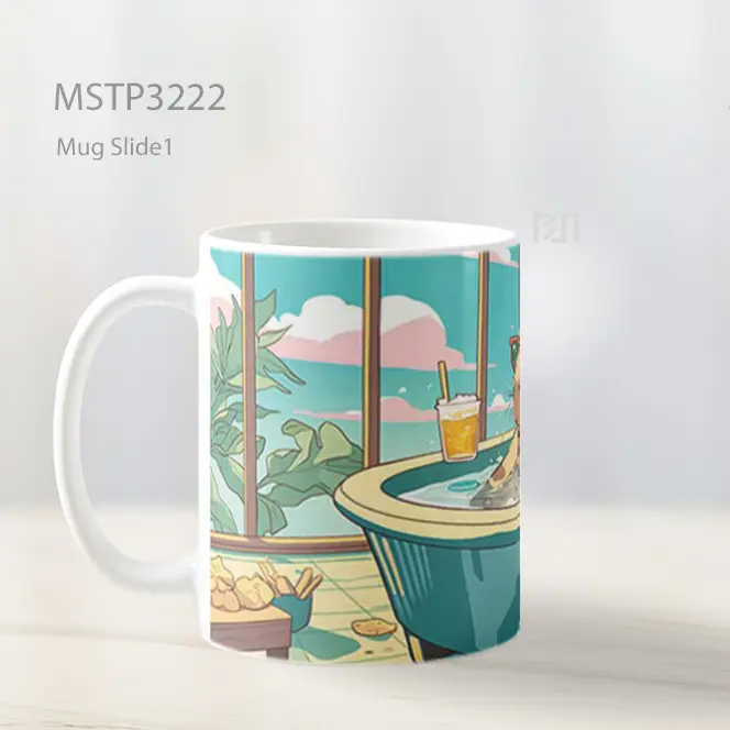 Anjing Santai Di Bak Mandi Mug MSTP3222 - All-side / Desain