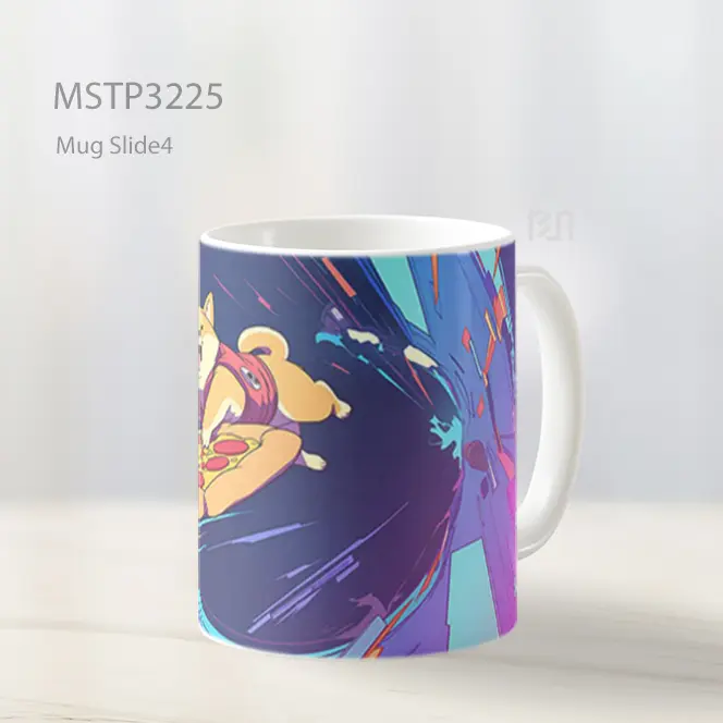 Anjing Surfer Futuristik Mug MSTP3225