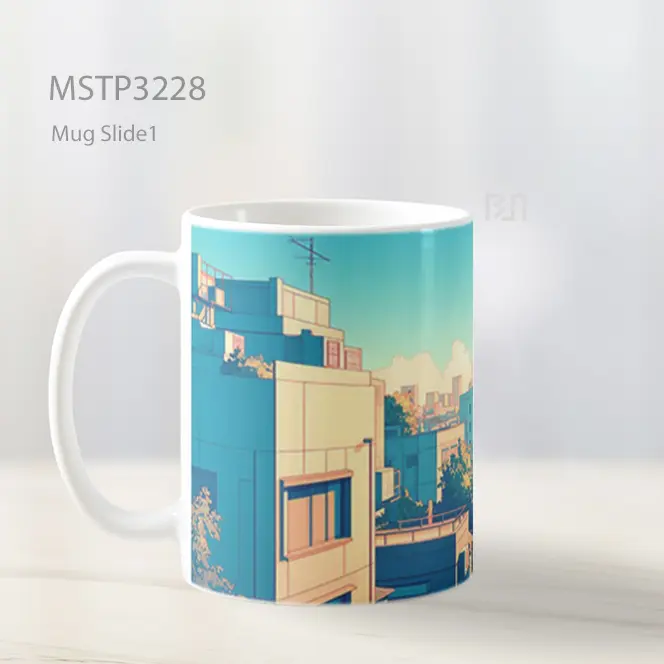 Atap Kota Pagi Mug MSTP3228 - All-side / Desain