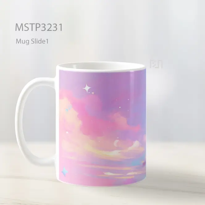 Awan Pink Biru Mug MSTP3231 - All-side / Desain