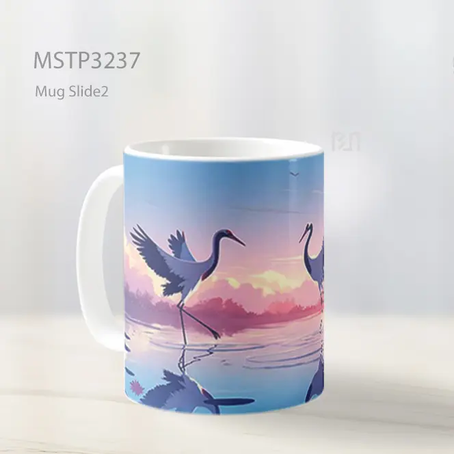 Bangau Di Senja Romantis Mug MSTP3237 - All-side / Desain