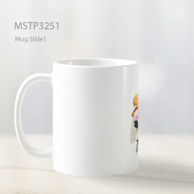 Boneka Lucu Putih Mug MSTP3251 - All-side / Desain
