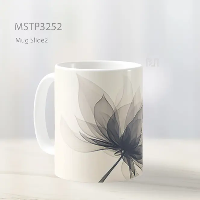 Bunga Abstrak Hitam Mug MSTP3252 - All-side / Desain