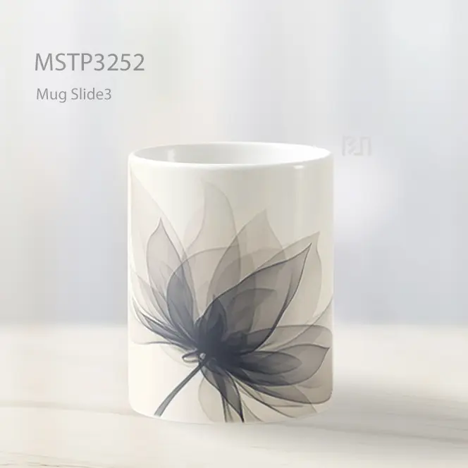 Bunga Abstrak Hitam Mug MSTP3252 - All-side / Desain