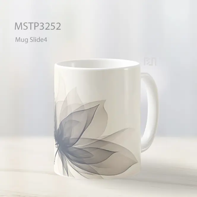 Bunga Abstrak Hitam Mug MSTP3252