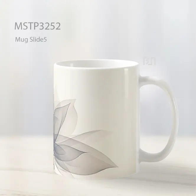 Bunga Abstrak Hitam Mug MSTP3252 - All-side / Desain