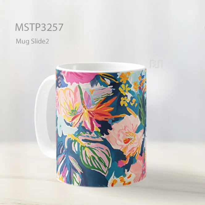 Bunga Tropis Warna Warni Mug MSTP3257 - All-side / Desain