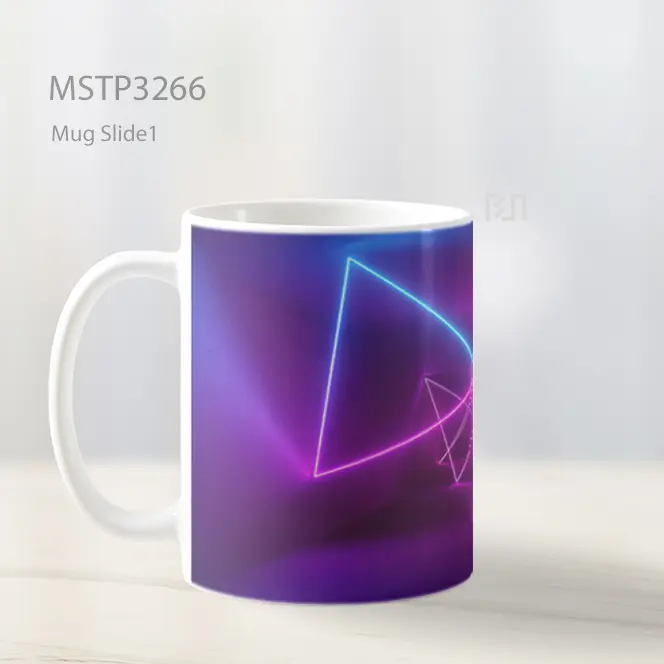 Cahaya Neon Ungu Biru Mug MSTP3266 - All-side / Desain