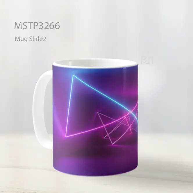 Cahaya Neon Ungu Biru Mug MSTP3266 - All-side / Desain