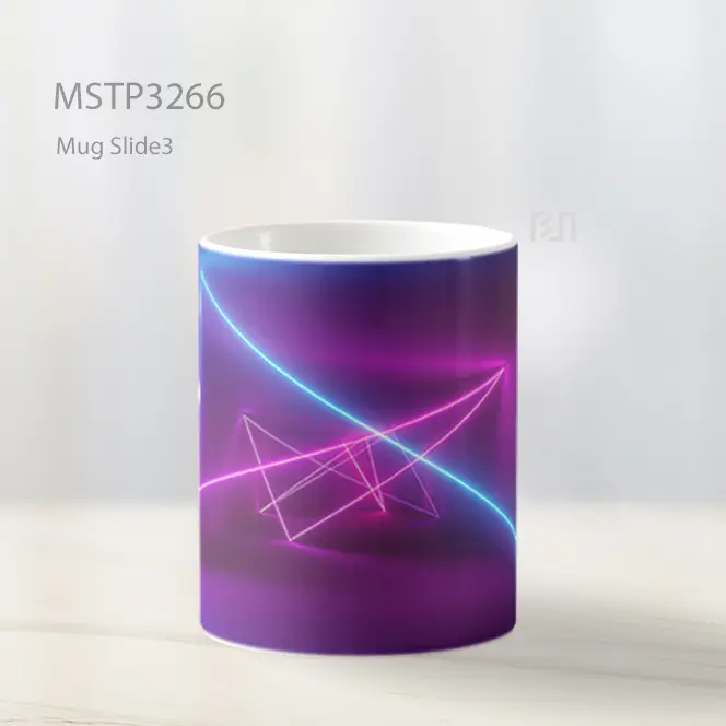 Cahaya Neon Ungu Biru Mug MSTP3266 - All-side / Desain