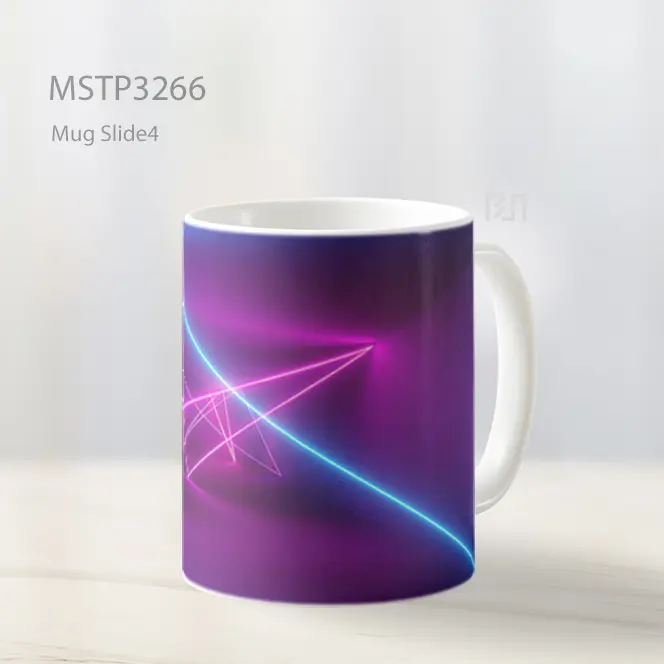 Cahaya Neon Ungu Biru Mug MSTP3266