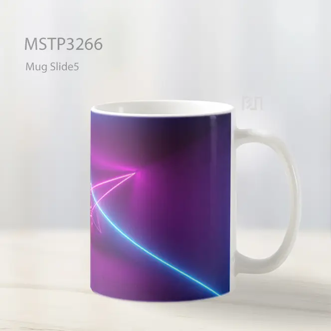 Cahaya Neon Ungu Biru Mug MSTP3266 - All-side / Desain