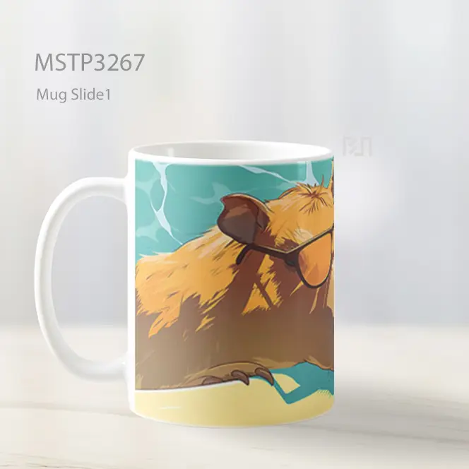 Capybara Santai Masbro Mug MSTP3267 - All-side / Desain