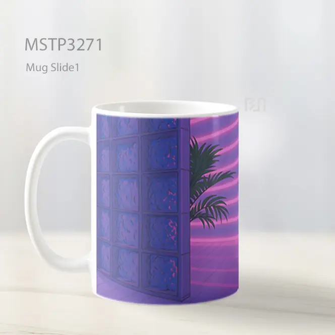 Dinding Neon Ungu Mug MSTP3271 - All-side / Desain