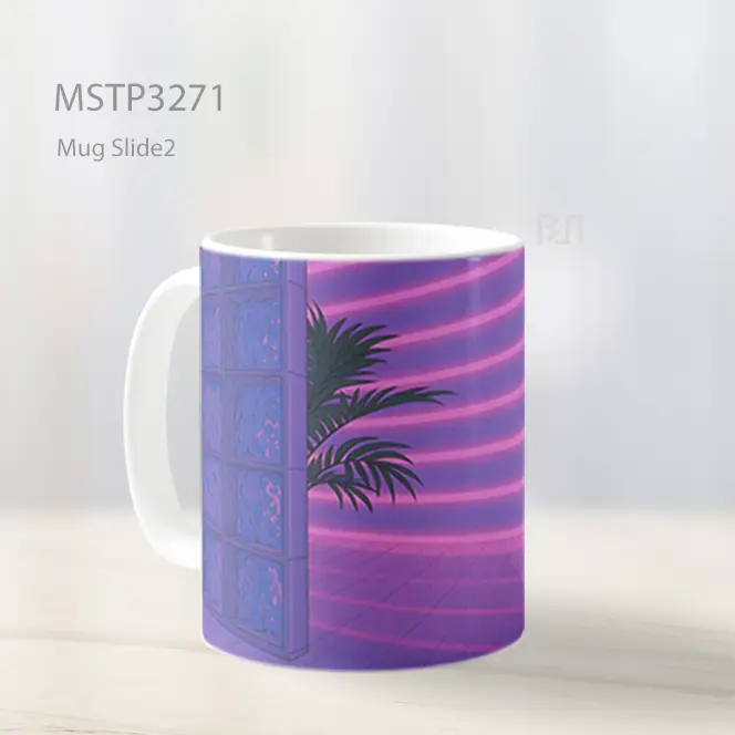 Dinding Neon Ungu Mug MSTP3271 - All-side / Desain