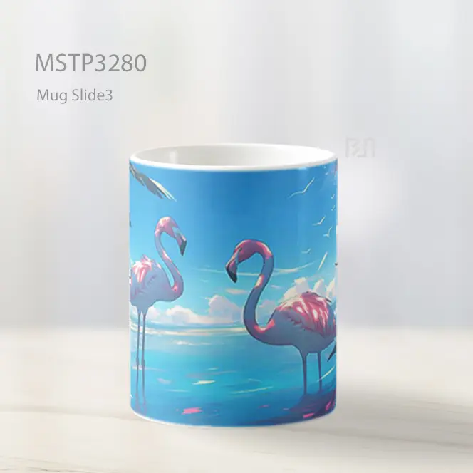 Flamingo Di Pantai Mug MSTP3280 - All-side / Desain