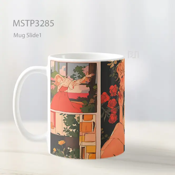 Gadis Bunga Retro Mug MSTP3285 - All-side / Desain