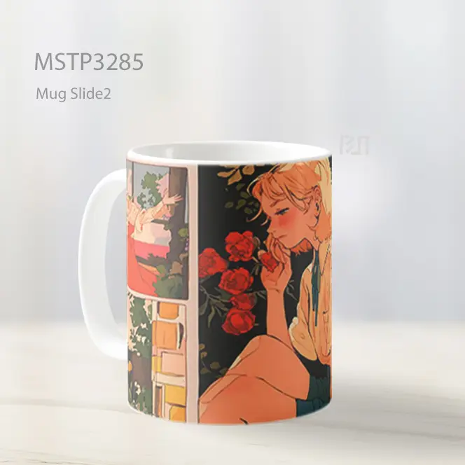 Gadis Bunga Retro Mug MSTP3285 - All-side / Desain
