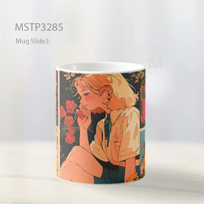 Gadis Bunga Retro Mug MSTP3285 - All-side / Desain