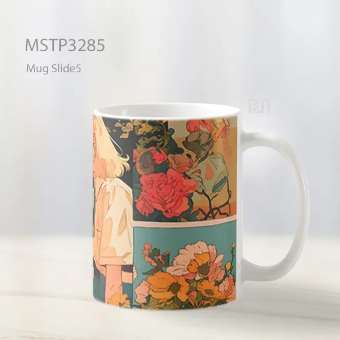 Gadis Bunga Retro Mug MSTP3285 - All-side / Desain