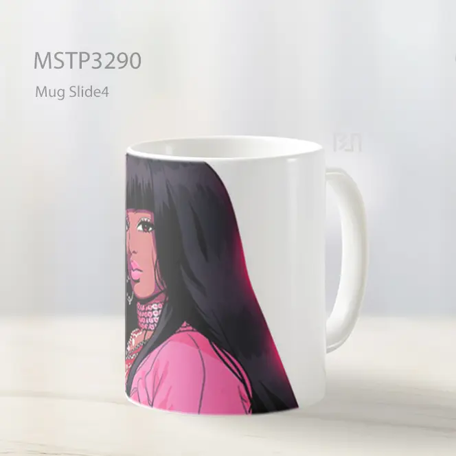 Mug Keramik Premium SNI - Gadis Rambut Hitam Ilustrasi Mug MSTP3290