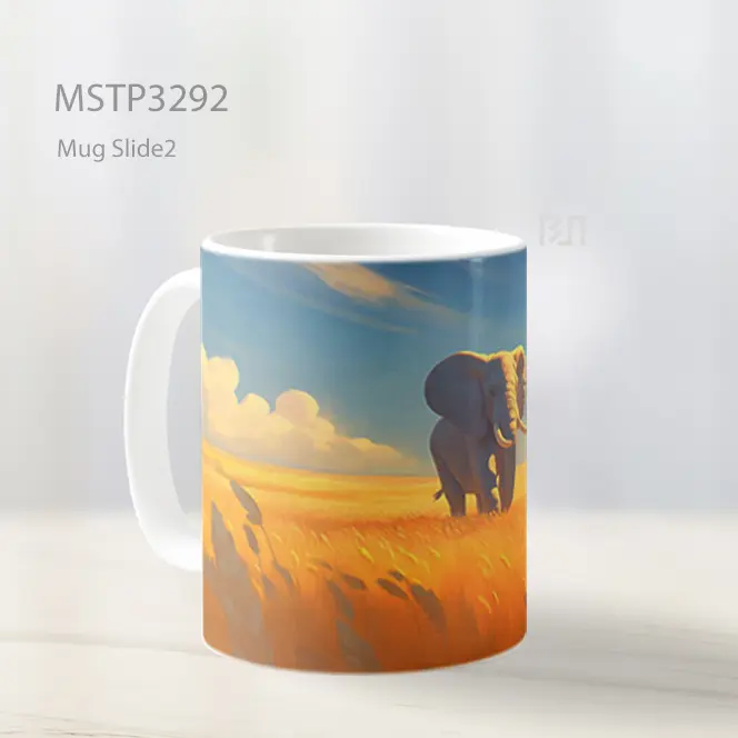 Gajah Di Padang Emas Mug MSTP3292 - All-side / Desain