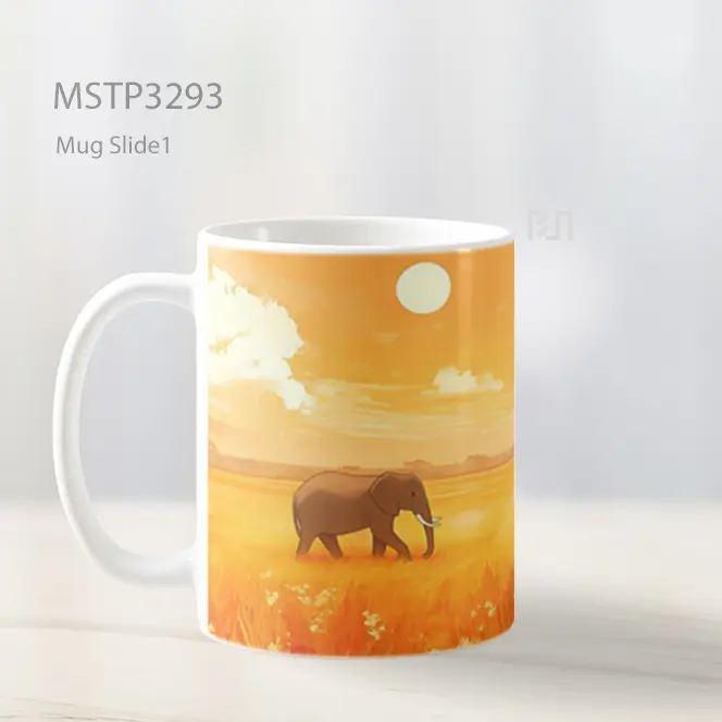 Gajah Di Padang Savana Mug MSTP3293 - All-side / Desain
