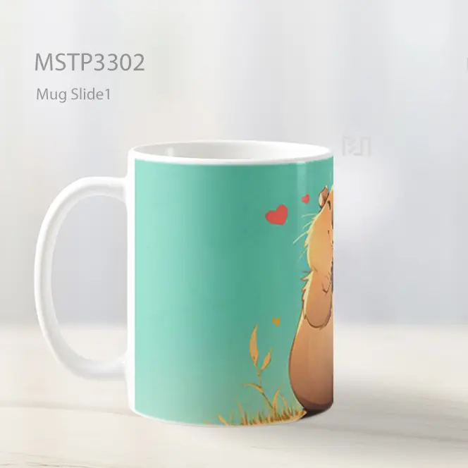 Hamster Dengan Hati Lucu Mug MSTP3302 - All-side / Desain