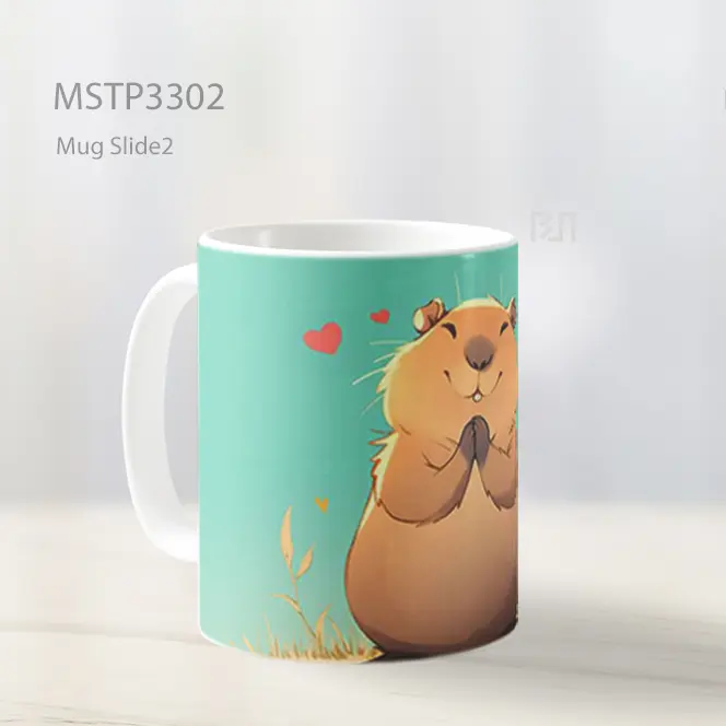 Hamster Dengan Hati Lucu Mug MSTP3302 - All-side / Desain