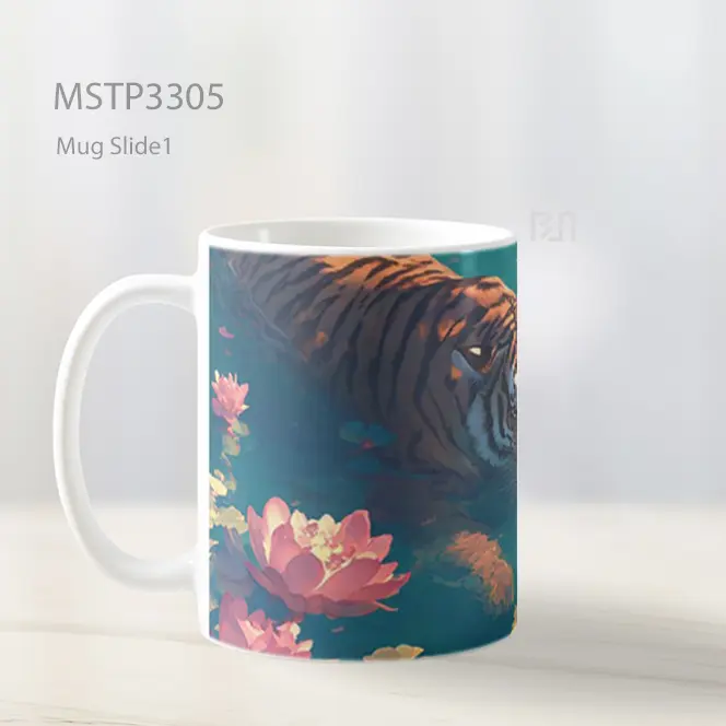 Harimau Di Kolam Teratai Mug MSTP3305 - All-side / Desain