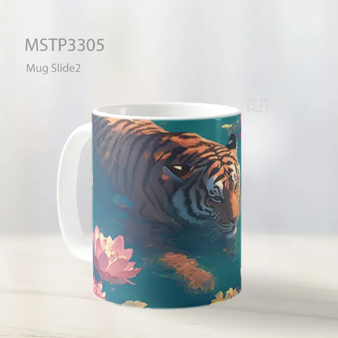 Harimau Di Kolam Teratai Mug MSTP3305 - All-side / Desain