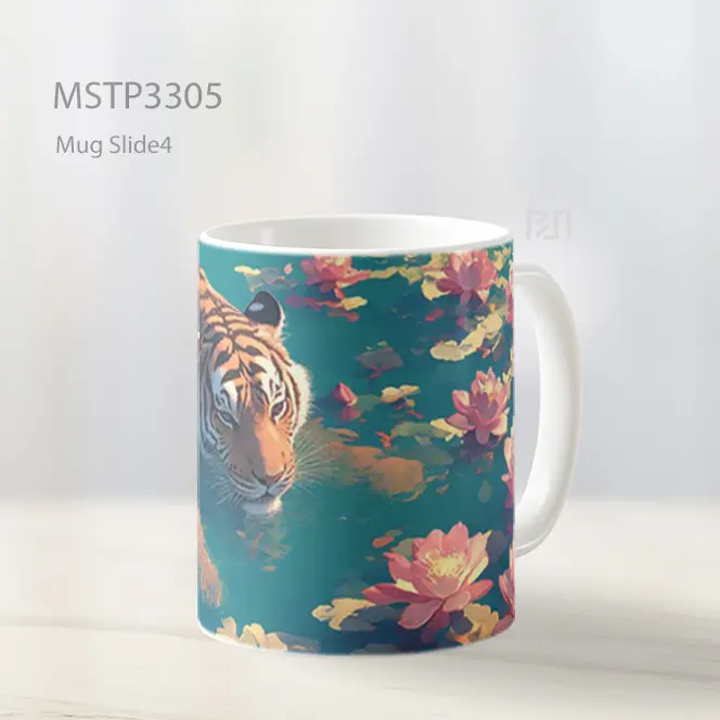 Harimau Di Kolam Teratai Mug MSTP3305