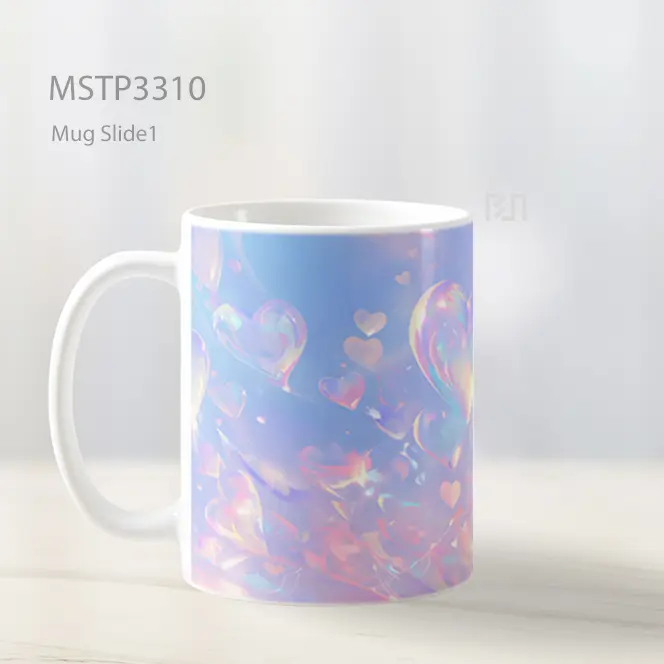 Hati Kristal Pelangi Mug MSTP3310 - All-side / Desain