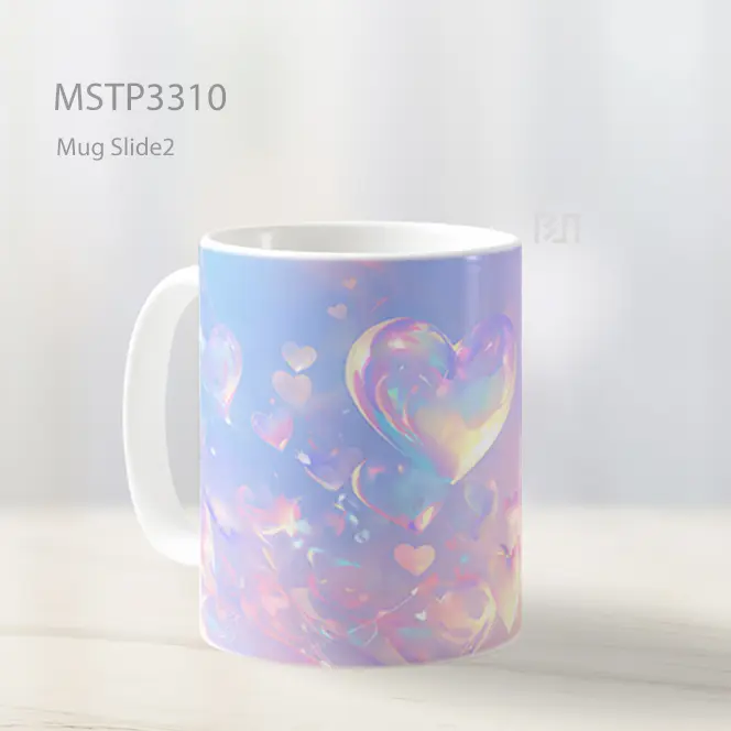 Hati Kristal Pelangi Mug MSTP3310 - All-side / Desain