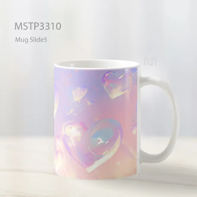 Hati Kristal Pelangi Mug MSTP3310 - All-side / Desain